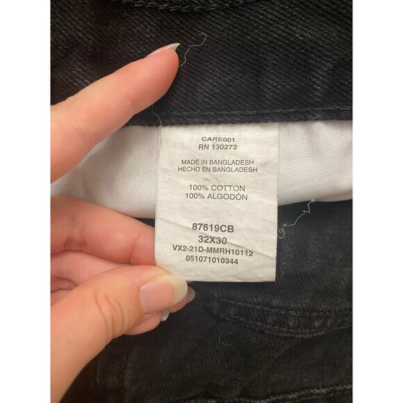 Rustler Straight Wide Leg Casual Black Jeans Size 32x30 - Picture 2 of 9